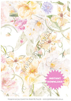 Baked By Danelle | Digital Download | Whimsical Floral Cake Wrap | A4 Edible Image