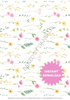 Baked By Danelle | Digital Download | Delicate Meadow Floral Cake Wrap | A4 Edible Image