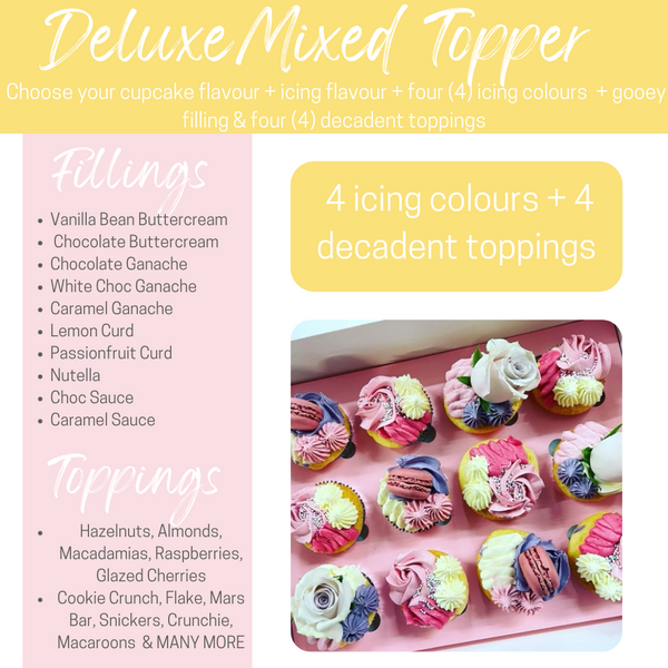 Cupcakes | Deluxe Flavour | Mixed Topper Box